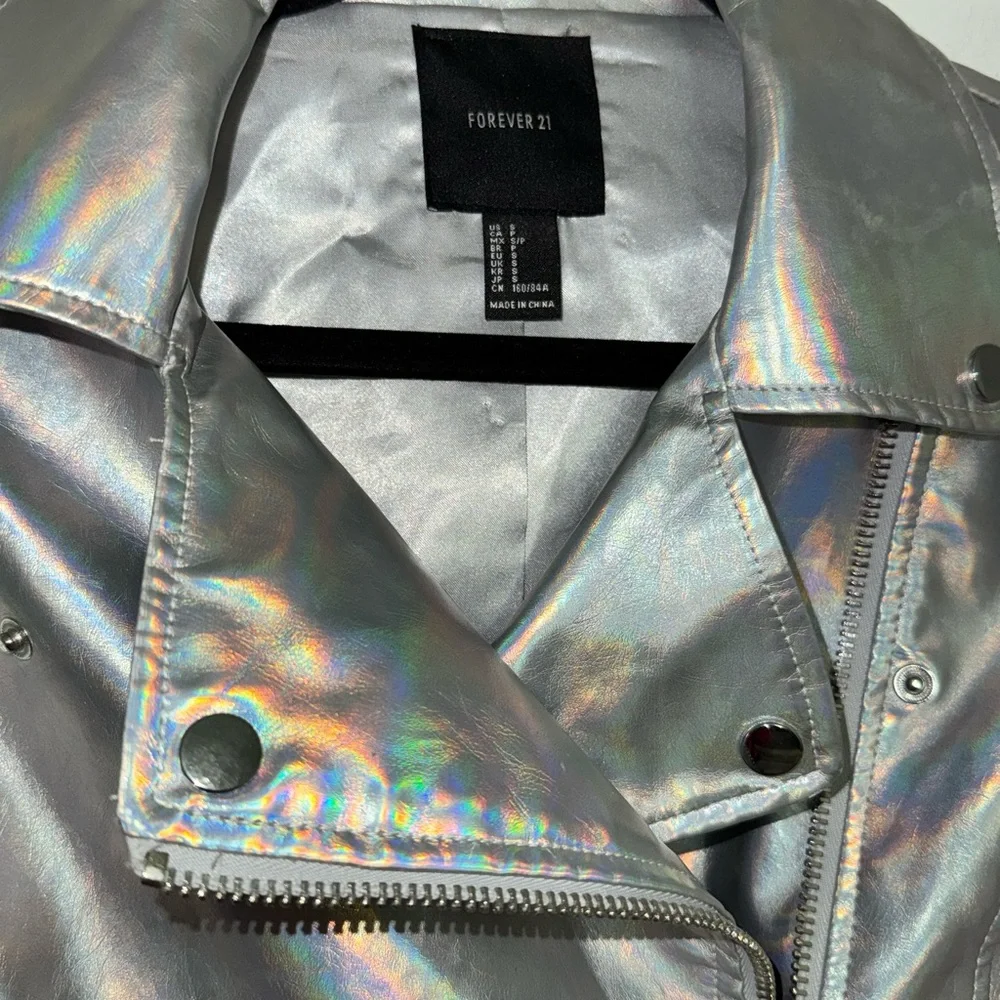 Silver Metallic Women's Jacket - Picture 2 of 5